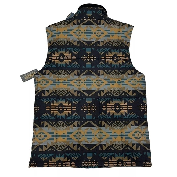 Pendleton Men's Cody Puffer Vest Medium NWT Journey West Black Blue Geo Print - Picture 6 of 16